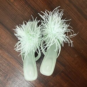 Zara feather heels